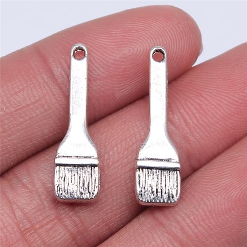 Tibetan Style Pendants, Brush, antique silver color plated, DIY, 35x7mm, Sold By PC