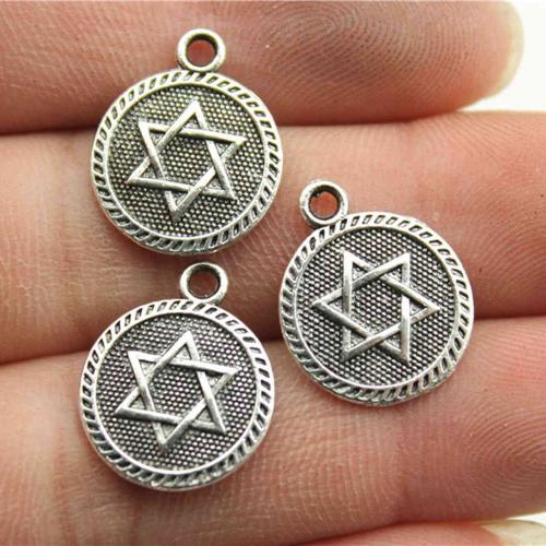 Tibetan Style Pendants, Round, plated, DIY, more colors for choice, 15mm, Sold By PC