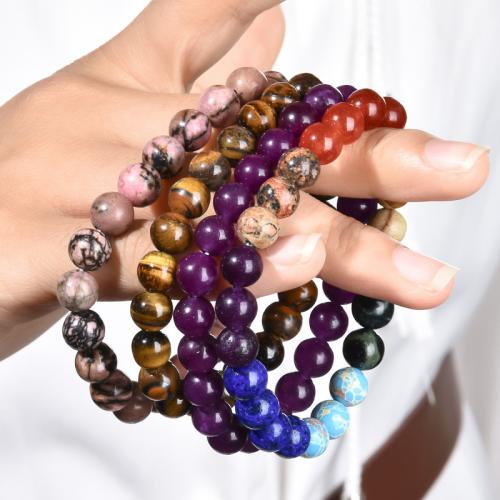 Pulseiras de pedras preciosas, misto de pedras semi-preciosas, materiais diferentes para a escolha & unissex & tamanho diferente para a escolha & Personalizado & Vario tipos a sua escolha, Mais cores pare escolha, vendido por PC