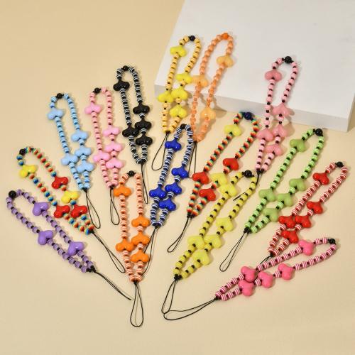 Mobile Phone Lanyard, Acrylic, with Knot Cord, Unisex & different styles for choice, more colors for choice, Length:20-22 cm, Sold By PC