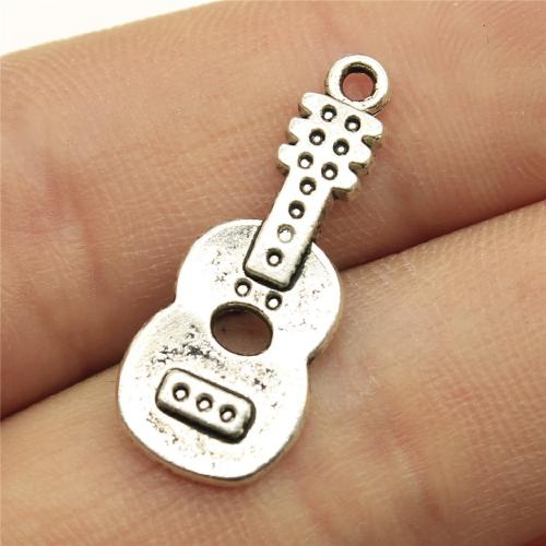 Musical Instrument Shaped Tibetan Style Pendants, Guitar, plated, DIY, more colors for choice, 26x11mm, Sold By PC