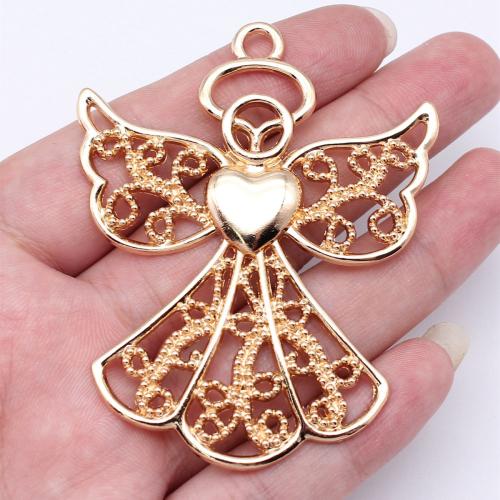 Sinc Alloy Pendants, Angel, plátáilte, DIY, dathanna níos mó le haghaidh rogha, 54x68mm, Díolta De réir PC