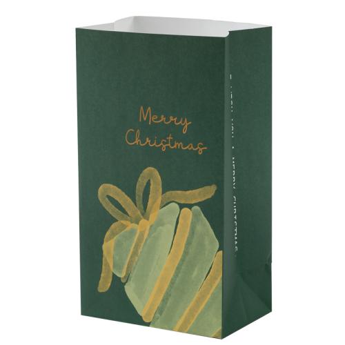 Kraft Christmas Gift Bag, printing, mixed pattern, 150x97x270mm, 6PCs/Set, Sold By Set