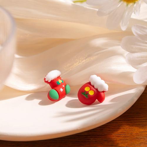 Christmas Earrings, Resin, Christmas Design & different styles for choice & for woman, more colors for choice, Sold By Pair