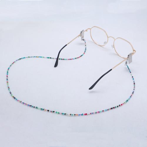 Support de lunettes, Seedbead, styles différents pour le choix & pour femme, multicolore, Longueur:Environ 80 cm, Vendu par PC