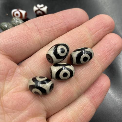 Natural Tibetan Agate Dzi Beads, DIY & different styles for choice, more colors for choice, 10x14mm, Sold By PC