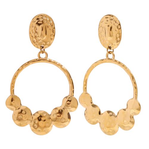 Pendientes de Acero Inoxidable, acero inoxidable 304, 18K chapado en oro, Joyería & para mujer & hueco, dorado, 61.90x37mm, Vendido por Par