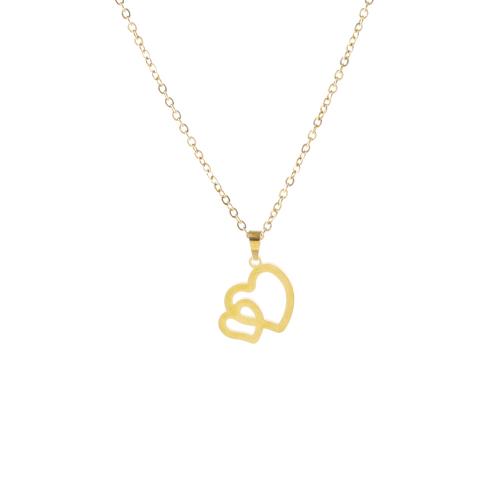 Stainless Steel Jewelry Necklace, 304 Stainless Steel, with 5cm extender chain, Heart, fashion jewelry & for woman, golden, 20x26mm, Length:Approx 45 cm, Sold By PC