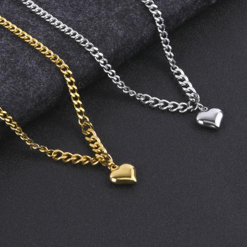 Stainless Steel Jewelry Necklace, 304 Stainless Steel, with 5cm extender chain, Heart, polished, fashion jewelry & for woman, more colors for choice, 18x16mm, Length:Approx 48 cm, Sold By PC