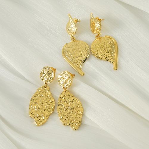 Stainless Steel Drop Earring 304 Stainless Steel 18K gold plated fashion jewelry & for woman golden Sold By Pair