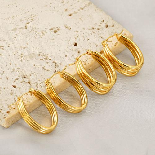 Stainless Steel Lever Back Earring, 304 Stainless Steel, 18K gold plated, fashion jewelry & different styles for choice & for woman, golden, Sold By Pair