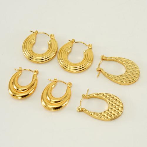 Stainless Steel Lever Back Earring 304 Stainless Steel 18K gold plated fashion jewelry & for woman golden Sold By Pair