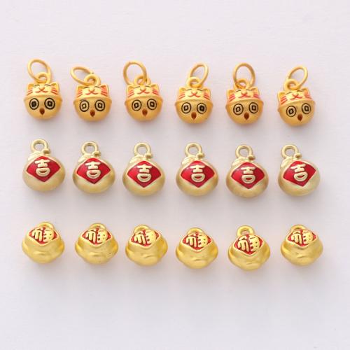 Zinc Alloy Enamel Pendants gold color plated DIY nickel lead & cadmium free Approx Sold By Bag