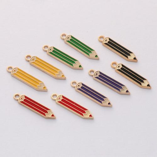 Zink-Legierung-Emaille-Anhänger, Zinklegierung, goldfarben plattiert, DIY, keine, frei von Nickel, Blei & Kadmium, 6.10x27.10mm, ca. 100PCs/Tasche, verkauft von Tasche