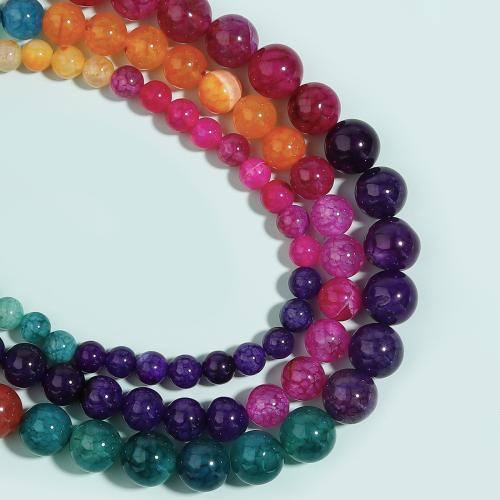 Perles agates, agate fleur de glace, Rond, DIY & normes différentes pour le choix, plus de couleurs à choisir, Vendu par Environ 38 brin