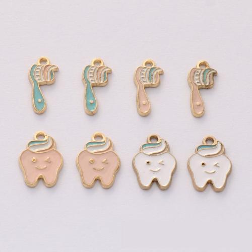 Zinc Alloy Enamel Pendants gold color plated & DIY nickel lead & cadmium free Approx Sold By Bag