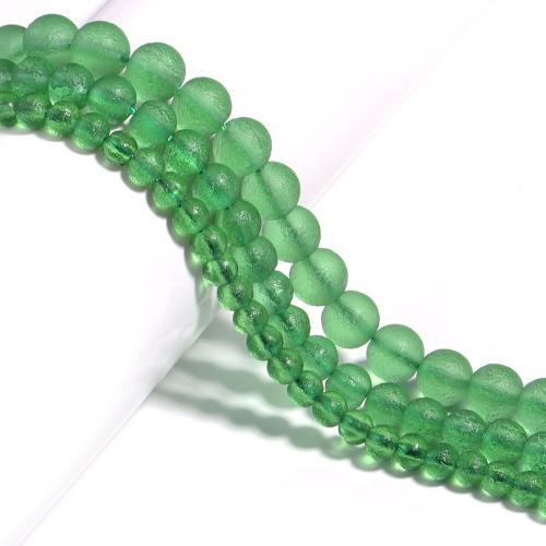 Fashion Glazen kralen, Glas, Ronde, DIY & verschillende grootte voor keus, groen, Per verkocht Ca 38 Strand