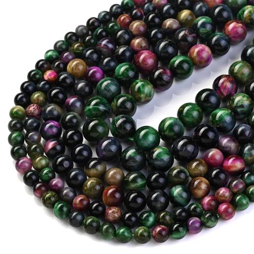 Natural Tiger Eye Beads, Round, DIY & different size for choice, multi-colored, nickel, lead & cadmium free, Sold Per Approx 38 cm Strand