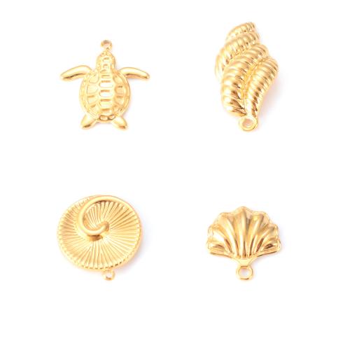 Stainless Steel Pendants, 304 Stainless Steel, gold color plated, DIY & different styles for choice, more colors for choice, 6PCs/Bag, Sold By Bag