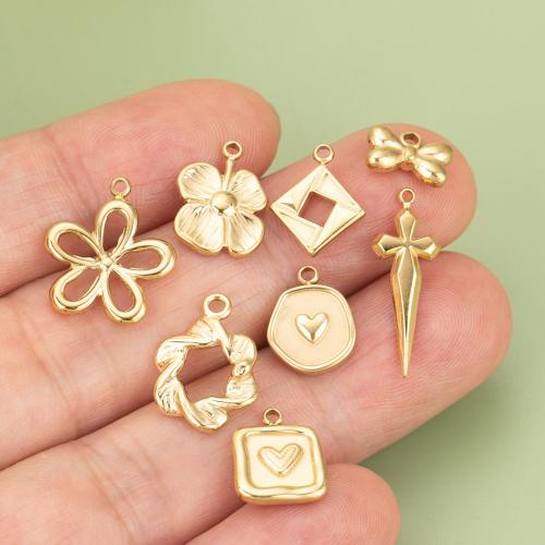 Stainless Steel Pendants 316L Stainless Steel gold color plated DIY nickel lead & cadmium free Sold By PC