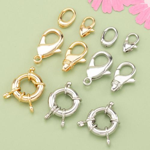 Brass Clasp Findings, plated, DIY & different styles for choice, more colors for choice, nickel, lead & cadmium free, 10PCs/Bag, Sold By Bag