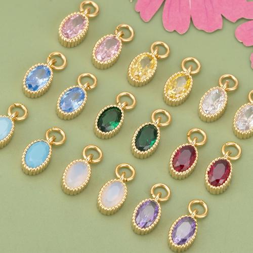 Brass Jewelry Pendants with Cubic Zirconia plated DIY Sold By PC