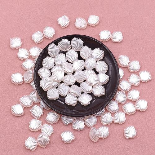 ABS Plastic Beads, Shell, DIY, white, 1680PCs/Bag, Sold By Bag