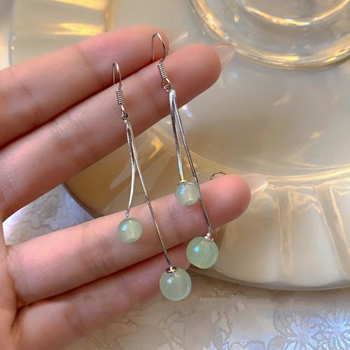 Zinc Alloy Drop Earrings with Resin silver color plated fashion jewelry silver color nickel lead & cadmium free Sold By Pair