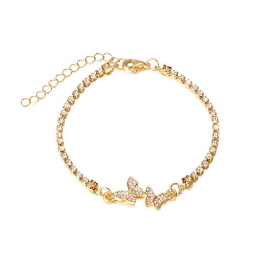 Bracciale in lega di zinco, lega in zinco, with 5.5cm extender chain, placcato, gioielli di moda & con strass, nessuno, assenza di nichel,piombo&cadmio, Lunghezza 20 cm, Venduto da PC