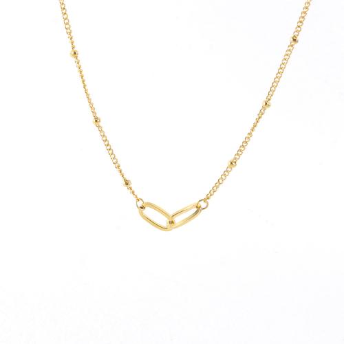 Colar de jóias de aço inoxidável, Aço inoxidável 304, with 5cm extender chain, joias de moda & para mulher, dourado, comprimento 43 cm, vendido por PC