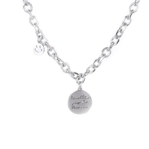 Collana in acciaio inossidabile, 304 acciaio inox, with 5cm extender chain, lucido, gioielli di moda & per la donna, colore originale, Lunghezza 45 cm, Venduto da PC