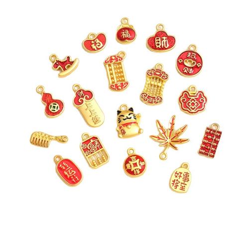 Tibetan Style Enamel Pendants, plated, DIY & different styles for choice, golden, Sold By PC