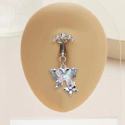 Brass Belly Ring   with Gemstone & Zinc Alloy Unisex & micro pave cubic zirconia & enamel Sold By PC