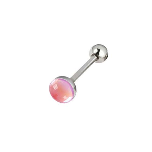 Ruostumaton teräs Tongue Ring, 304 Stainless Steel, kanssa Jalokivi, kiiltävä, Unisex, enemmän värejä valinta, Myymät PC