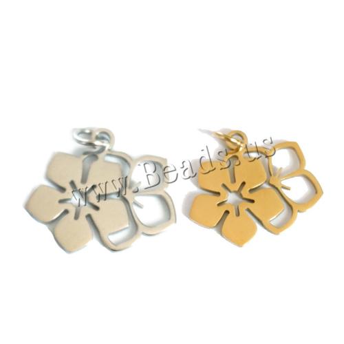 Pendentif fleur en acier inoxydable, Acier inoxydable 304, Placage, DIY, plus de couleurs à choisir, protéger l'environnement, sans nickel, plomb et cadmium, Vendu par PC