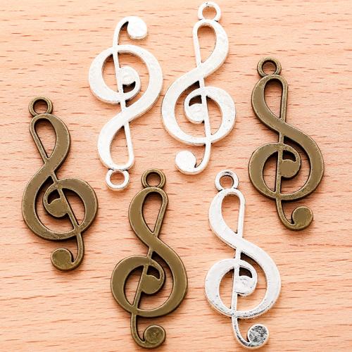 Tibetan Style Pendants, Music Note, plated, DIY, more colors for choice, 39x16mm, 100PC/Bag, Sold By Bag