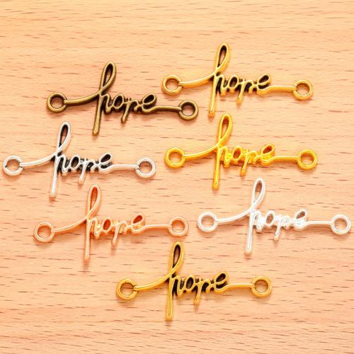 Letter Tibetan Style Connector, Alphabet Letter, plated, DIY & 1/1 loop, more colors for choice, 100PC/Bag, Sold By Bag