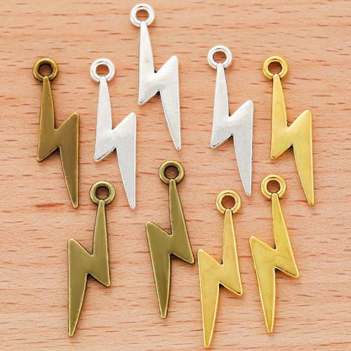 Zinc Alloy Pendler, Lightning Symbol, forgyldt, du kan DIY, flere farver til valg, 28x8mm, 100PC/Bag, Solgt af Bag