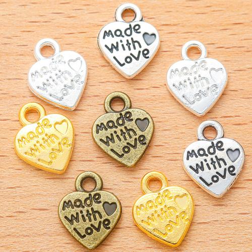 Ciondoli a cuore in lega di zinco, lega in zinco, placcato, DIY, nessuno, 12x10mm, 100PC/borsa, Venduto da borsa