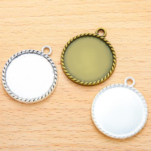 Zinc Alloy Pendant Cabochon Setting Round plated DIY Sold By Bag