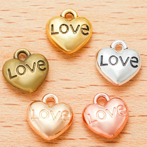 Tibetan Style Heart Pendants, plated, DIY, more colors for choice, 14x8mm, 100PC/Bag, Sold By Bag