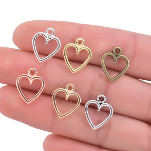 Tibetan Style Heart Pendants, plated, DIY, more colors for choice, 14x11mm, 100PC/Bag, Sold By Bag