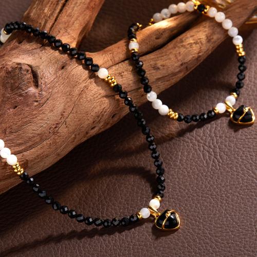 925 Sterling Silver Bracelet and Necklace, with Black Spinel & Black Agate, Heart, handmade, different styles for choice & for woman, Sold By PC