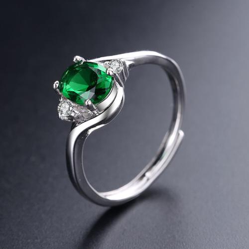 Brass Finger Ring, fashion jewelry & for woman & with rhinestone, more colors for choice, Inner diameter 17mm, Sold By PC