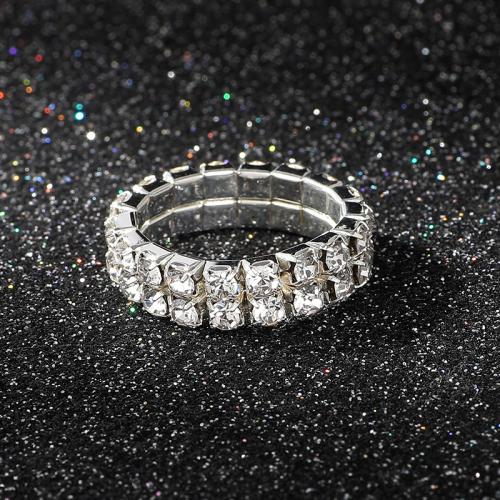 Zinklegierung Fingerring , Modeschmuck & für Frau & mit Strass, keine, Inner diameter 17mm, verkauft von PC