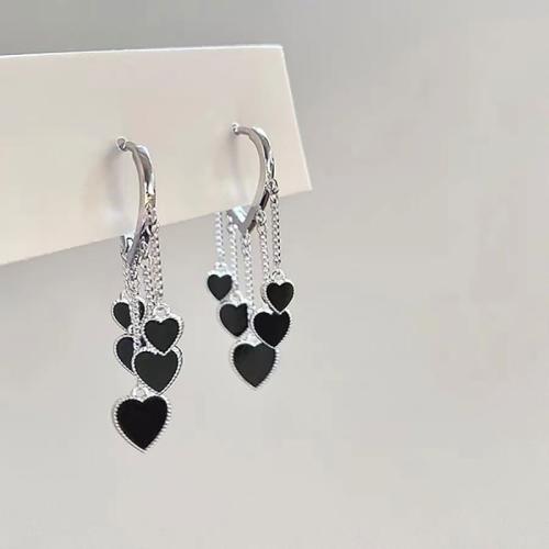 Boucles d'oreilles en alliage de zinc, bijoux de mode & pour femme, plus de couleurs à choisir, 15x49mm, Vendu par paire