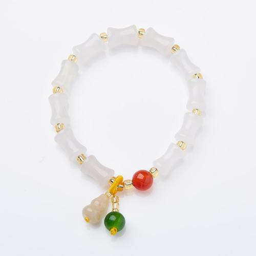 Gemstone Bracelets Lighter Imperial Jade handmade fashion jewelry & for woman Length Approx 14-16 cm Sold By PC