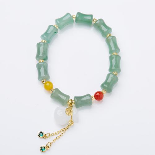 Gemstone Bracelets, Tianshan Blue Granite, with Yellow Agate, handmade, fashion jewelry & for woman, Length:Approx 14-16 cm, Sold By PC