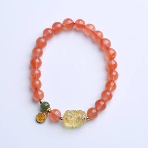 Yunnan Red Agate Bracelet, with Beeswax, handmade, fashion jewelry & for woman, Length:Approx 14-16 cm, Sold By PC