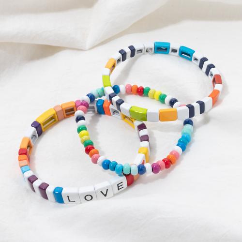 Pulsera de Porcelana, diferentes estilos para la opción & para mujer & esmalte, más colores para la opción, longitud:13 cm, Vendido por UD